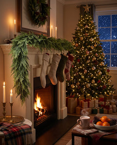 The Hearthside real-touch cedar garland — 6 ft