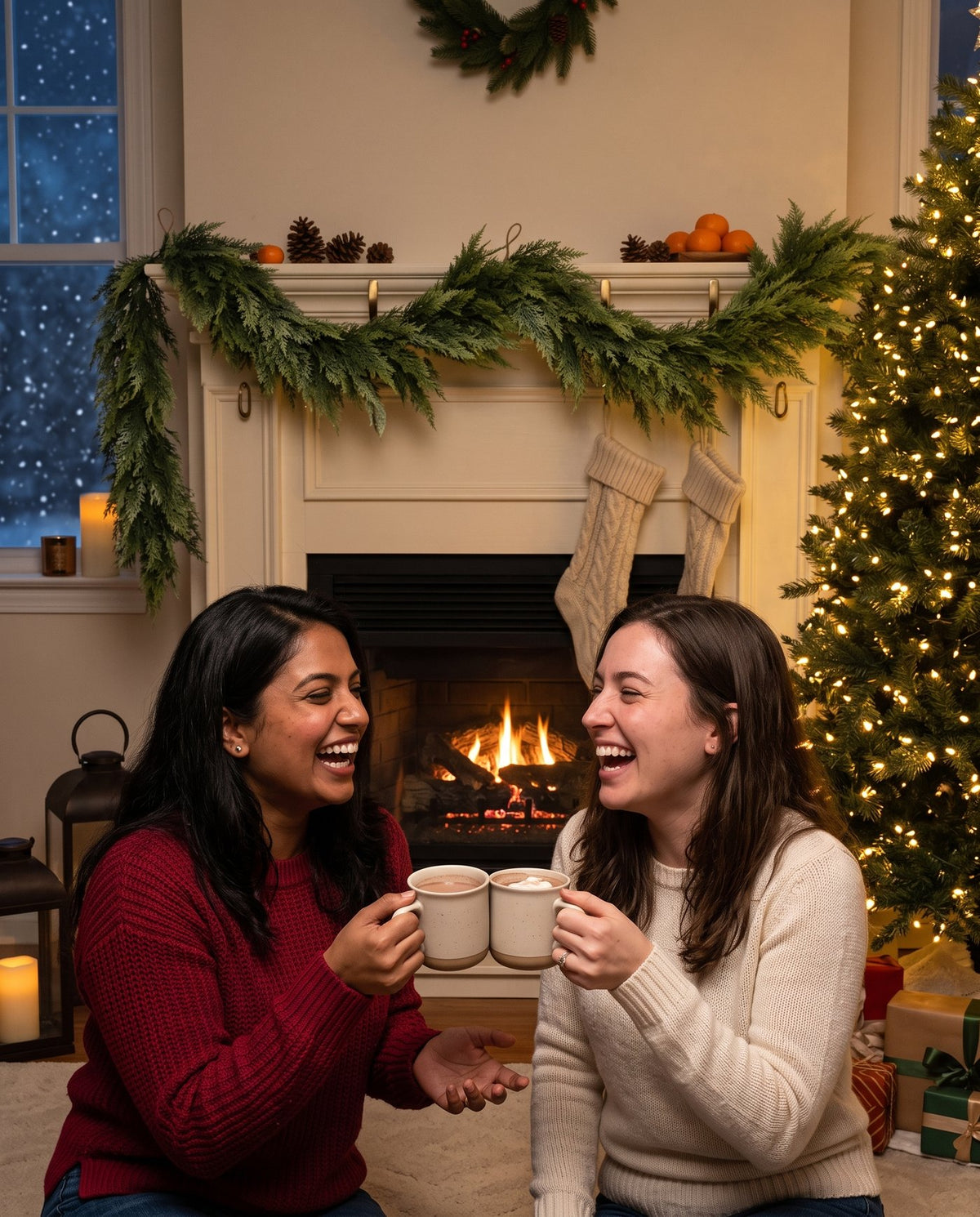 The Hearthside real-touch cedar garland — hosting on Christmas Eve