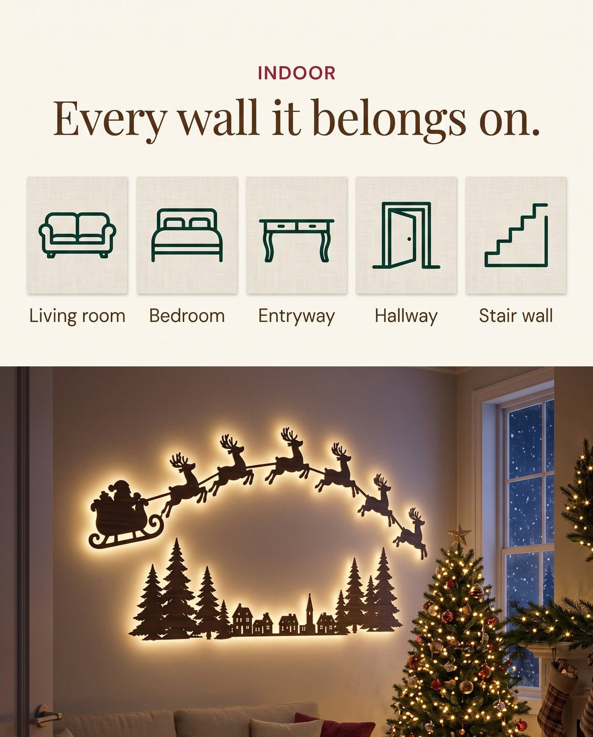 The Night Before backlit LED wall silhouettes — every wall