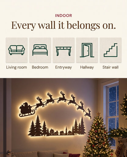 The Night Before backlit LED wall silhouettes — every wall