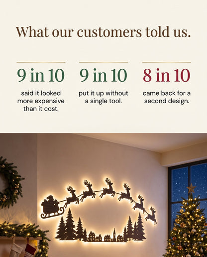 The Night Before backlit LED wall silhouettes — stat panel