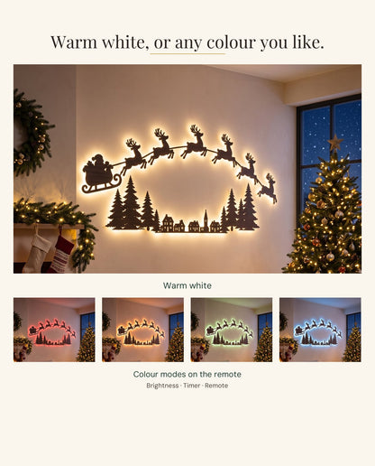 The Night Before backlit LED wall silhouettes — colour modes