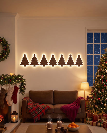 The Night Before backlit LED wall silhouettes — Tree Line